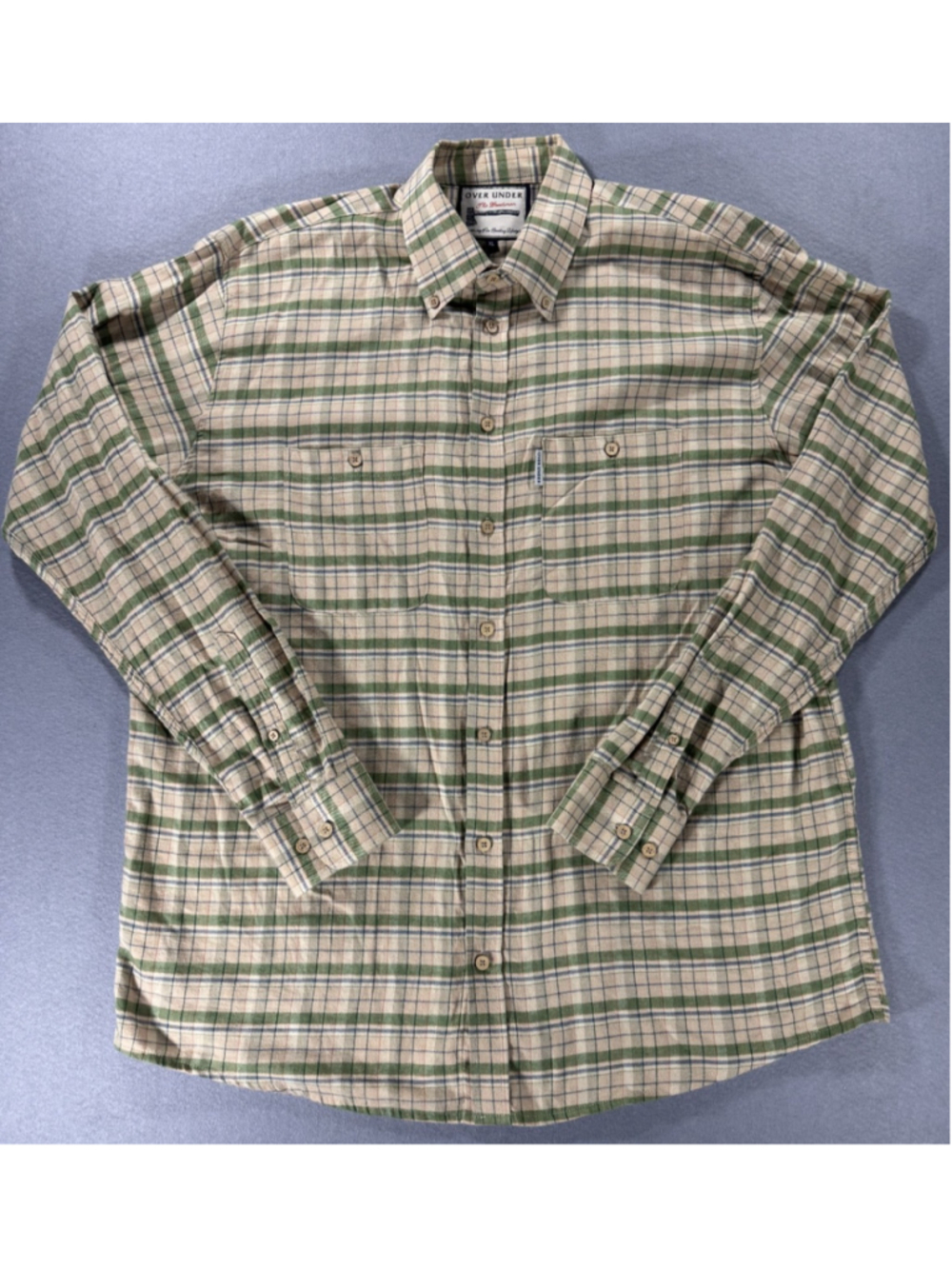 Over Under The Woodsman 100% Cotton Plaid Long Sleeve Button Up XL